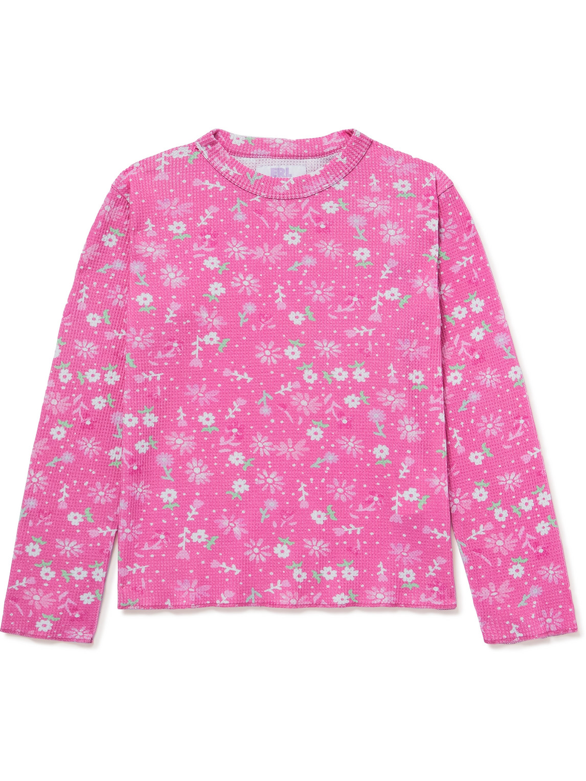 ERL Kids Floral-Print Waffle-Knit Cotton T-Shirt