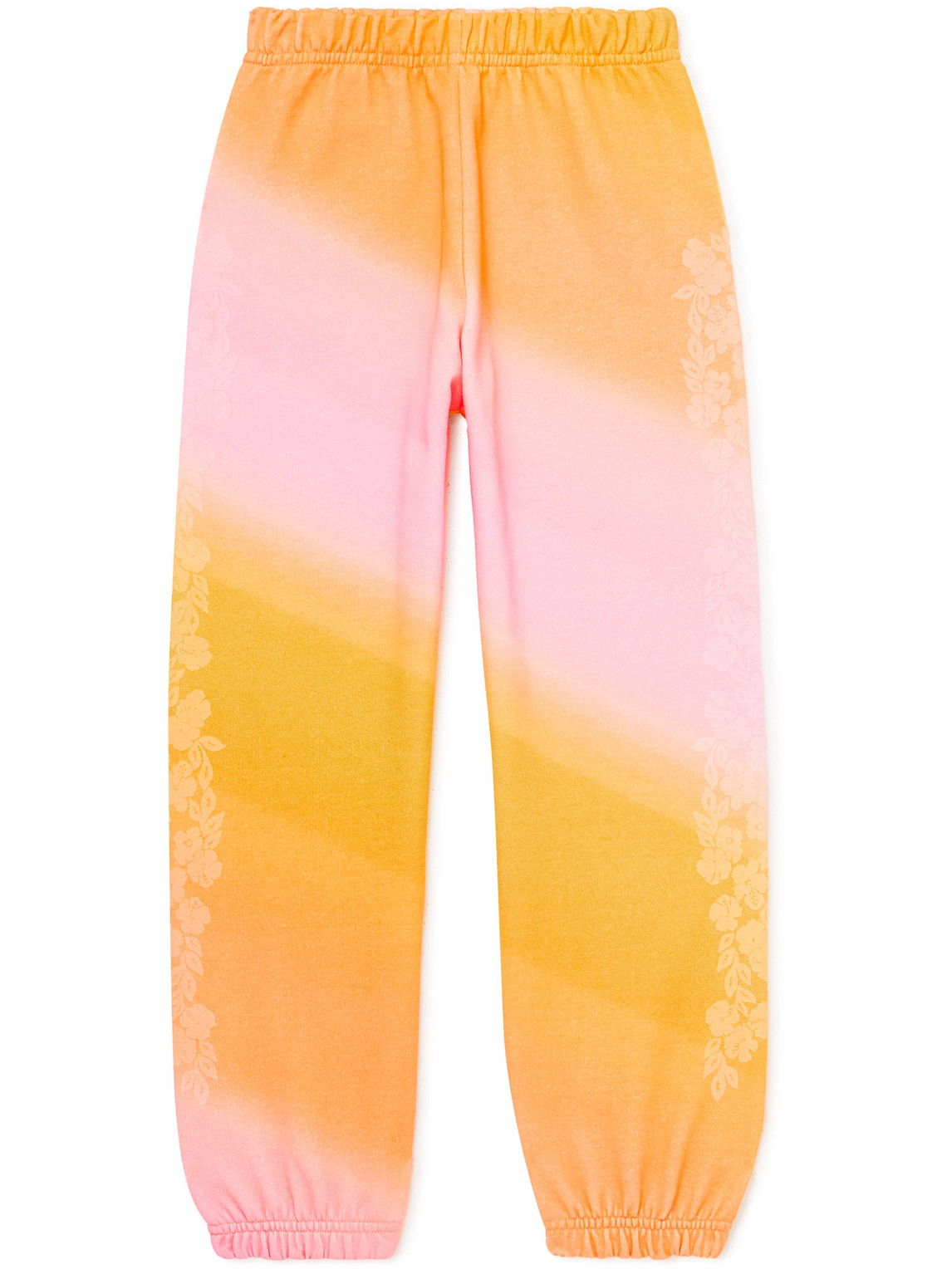 ERL Kids Ombré Floral-Print Cotton-Blend Jersey Sweatpants