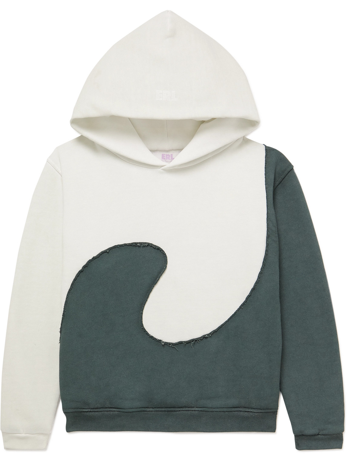 ERL Kids Two-Tone Panelled Cotton-Blend Jersey Hoodie