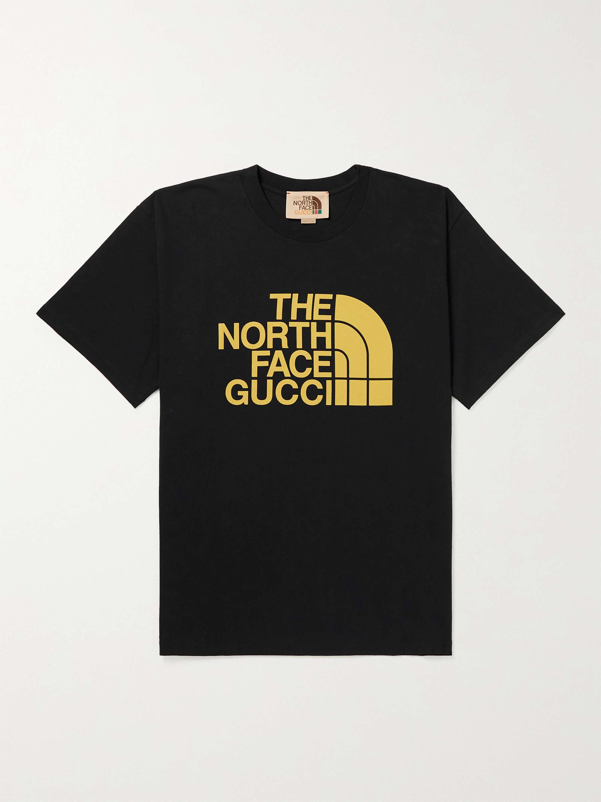 Black + The North Face Logo-Print Cotton-Jersey T-Shirt | GUCCI 