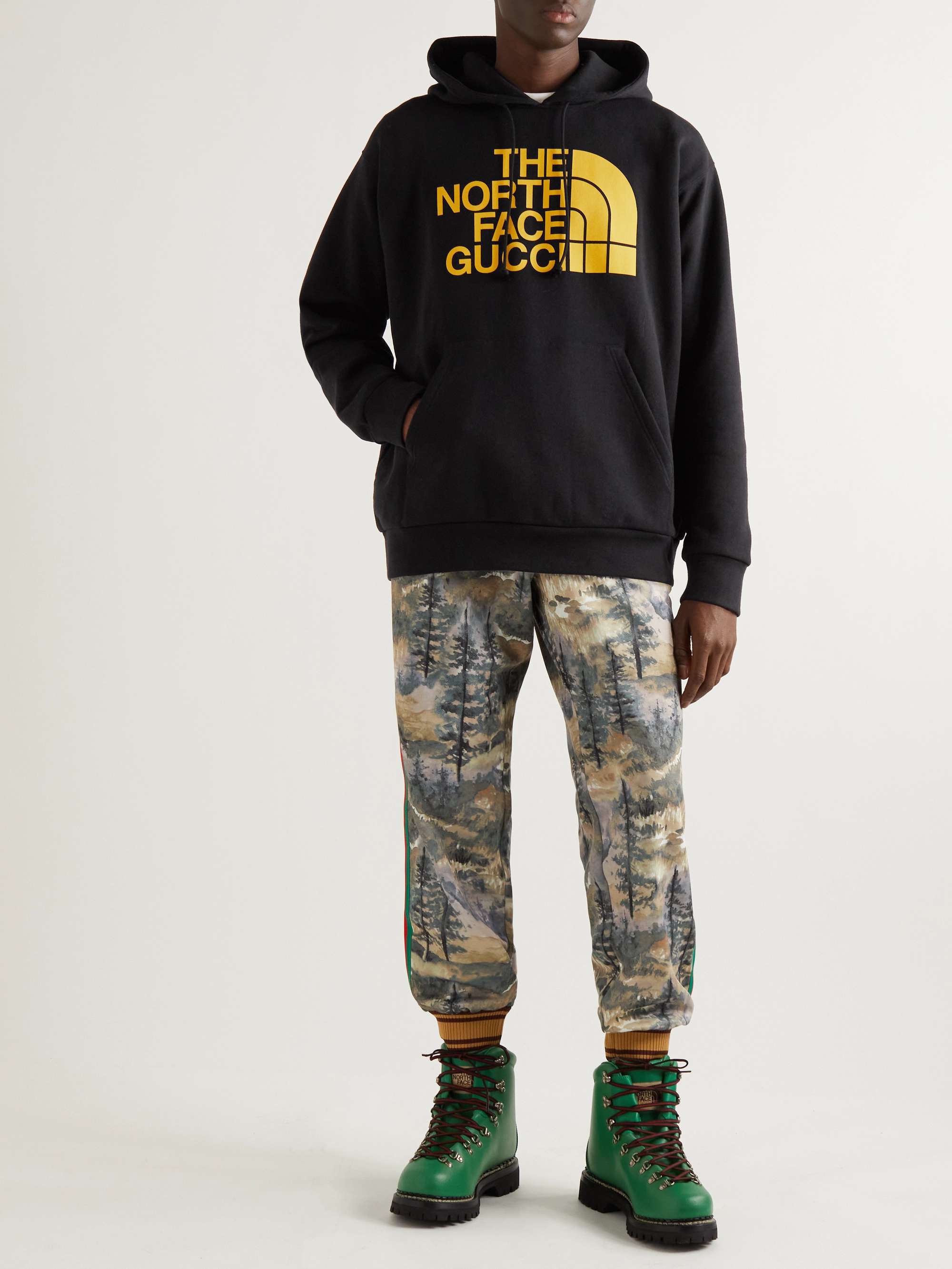 GUCCI + The North Face Logo-Print Cotton-Jersey Hoodie