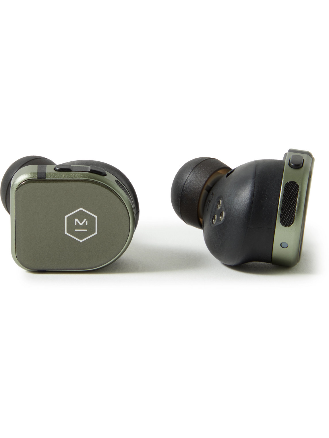 Master & Dynamic Mw08 Sport Wireless Sapphire Glass In-ear Headphones In Green