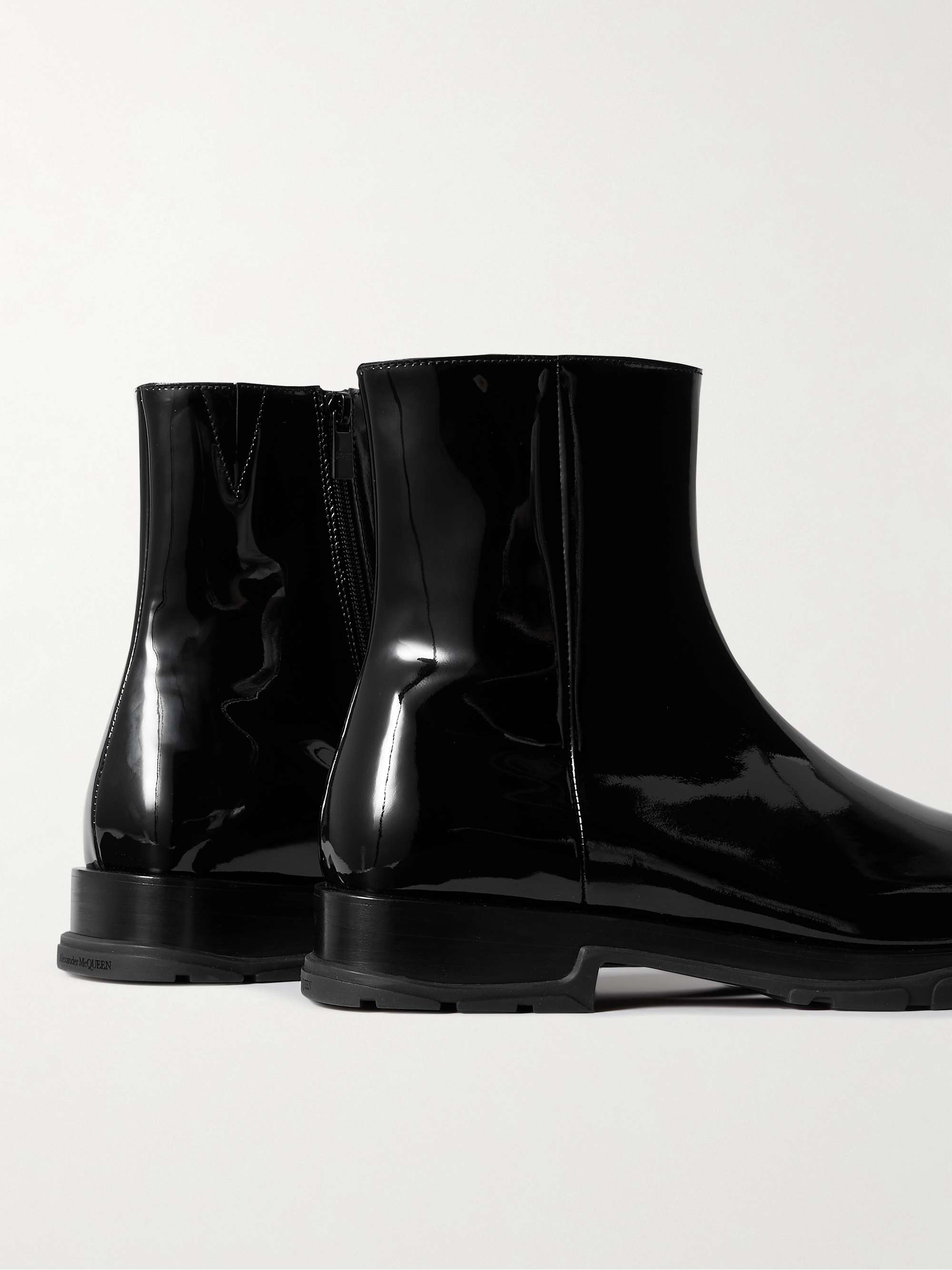 ALEXANDER MCQUEEN Patent-Leather Ankle Boots