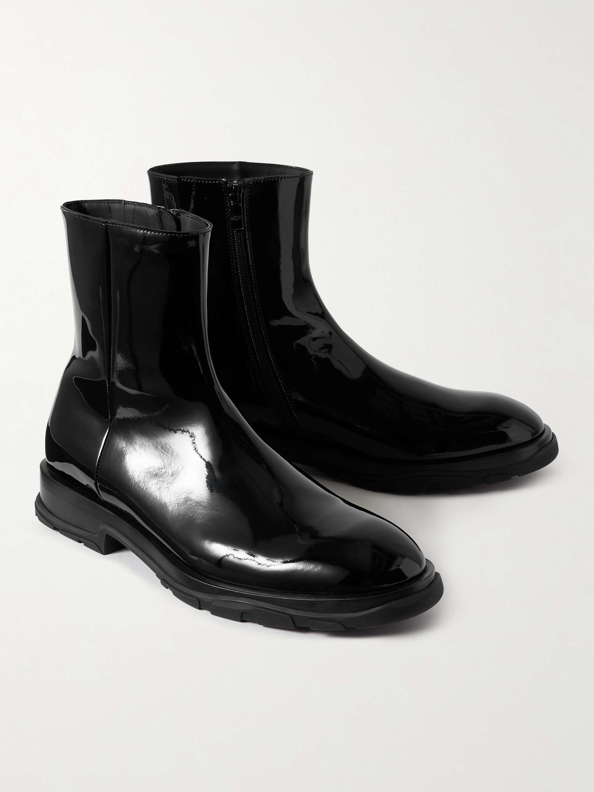 ALEXANDER MCQUEEN Patent-Leather Ankle Boots