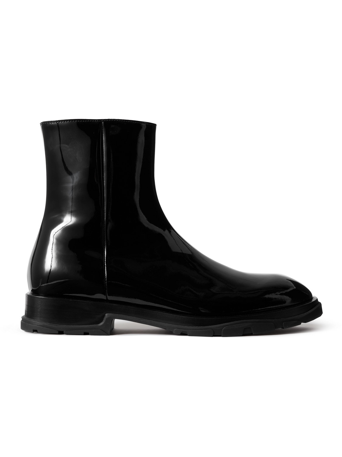ALEXANDER MCQUEEN PATENT-LEATHER ANKLE BOOTS