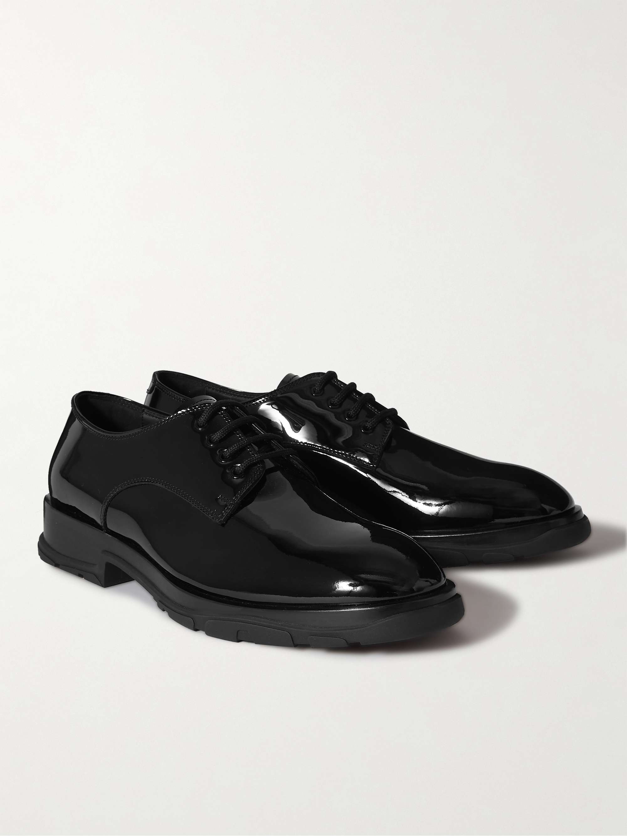 ALEXANDER MCQUEEN Glossed-Leather Derby Shoes