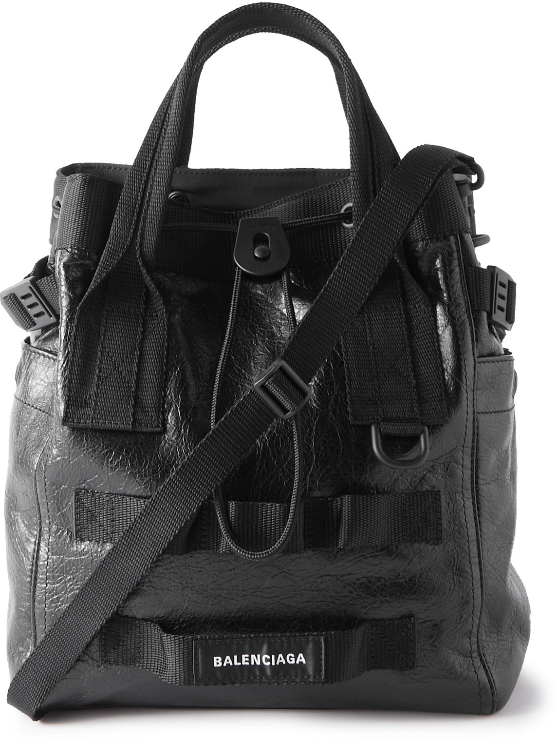 Balenciaga Creased-leather Tote Bag In Black