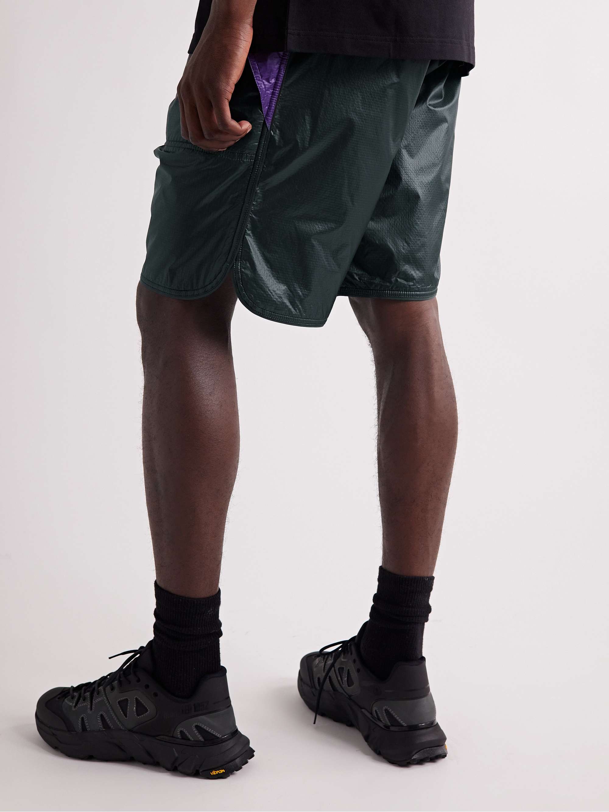 MONCLER GRENOBLE Straight-Leg Colour-Block Ripstop Drawstring Shorts