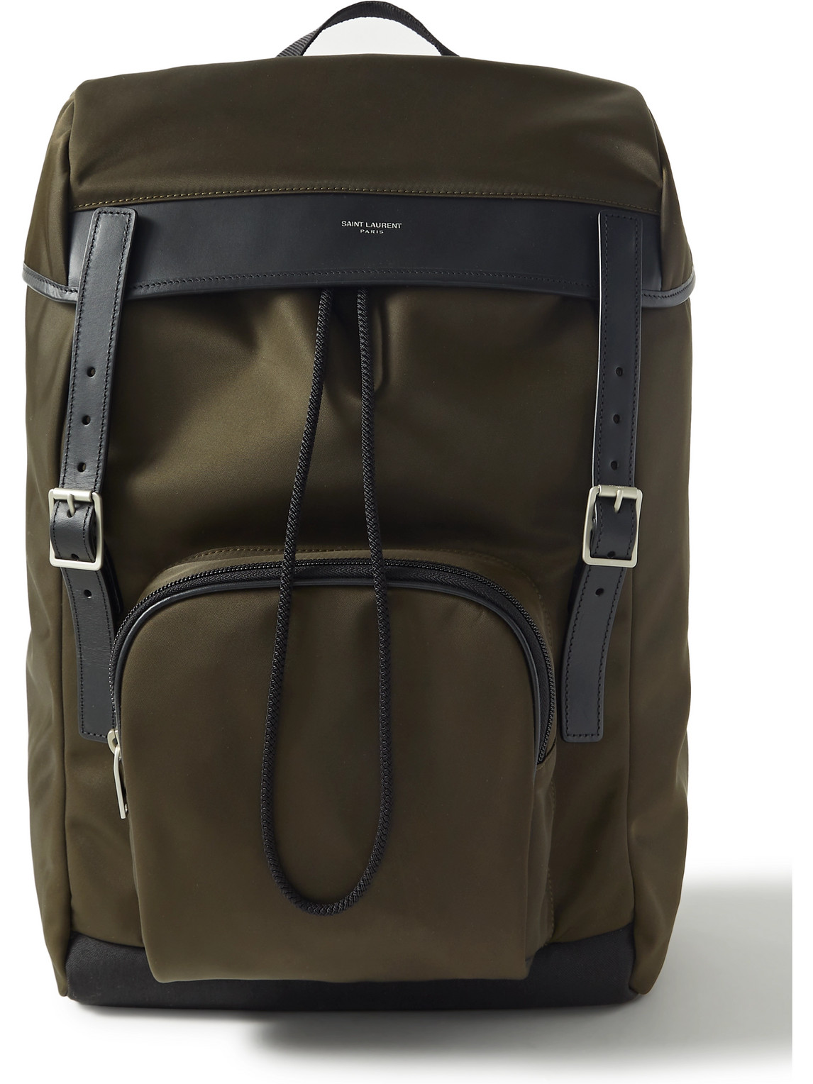 City Flap Leather-Trimmed Econyl Backpack