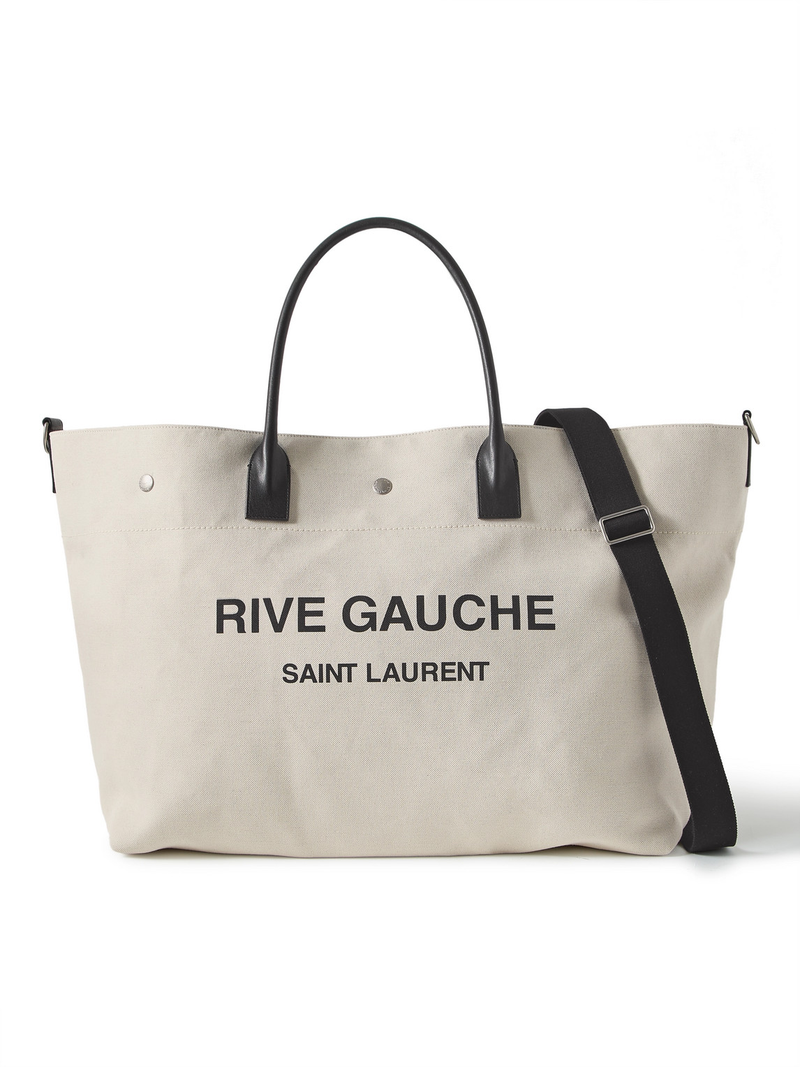 Men's Rive Gauche Print Canvas-leather Maxi Shopping Bag In Beige,black