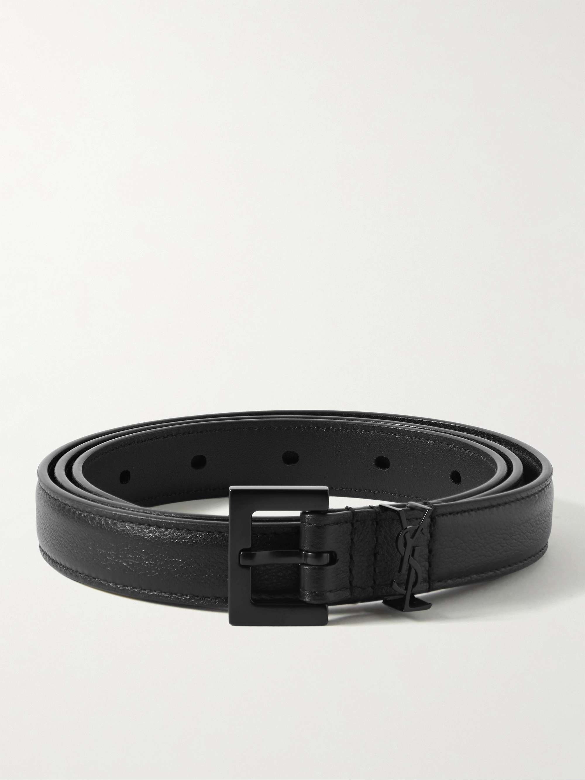 SAINT LAURENT 2cm Full-Grain Leather Belt