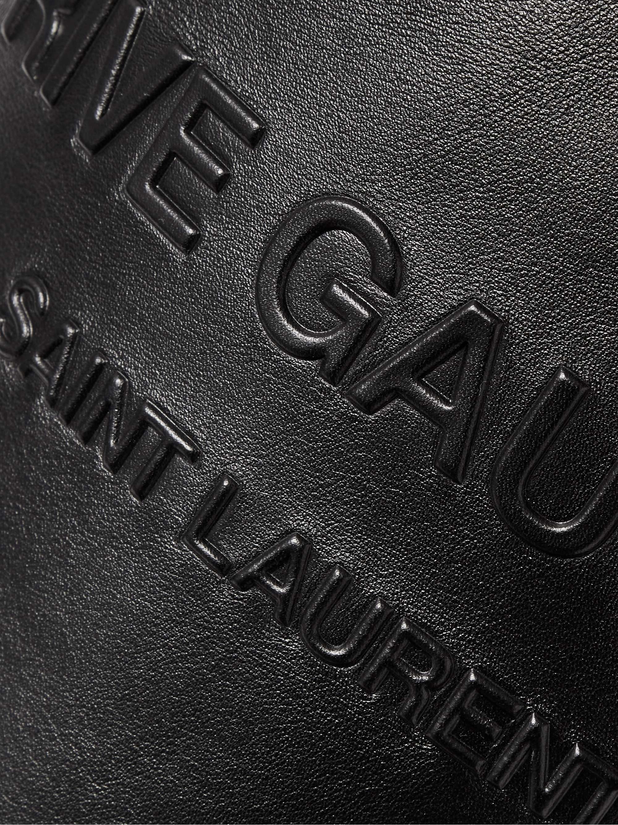 SAINT LAURENT Logo-Embossed Leather Tote Bag
