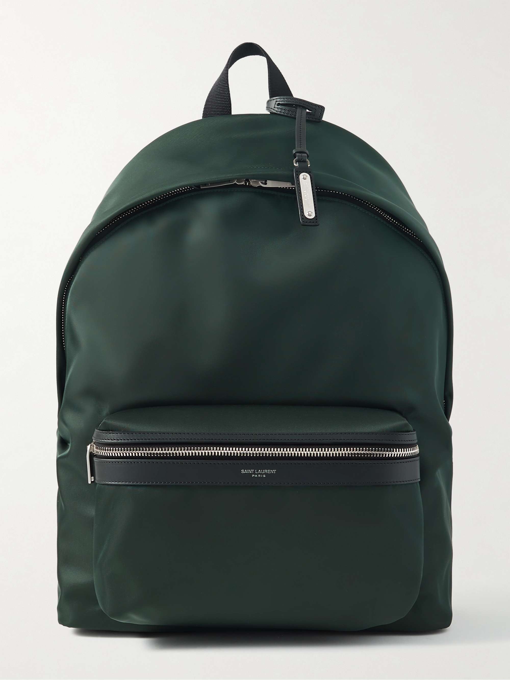 Green Leather-Trimmed Canvas Roll-Top Backpack | LOEWE | MR PORTER