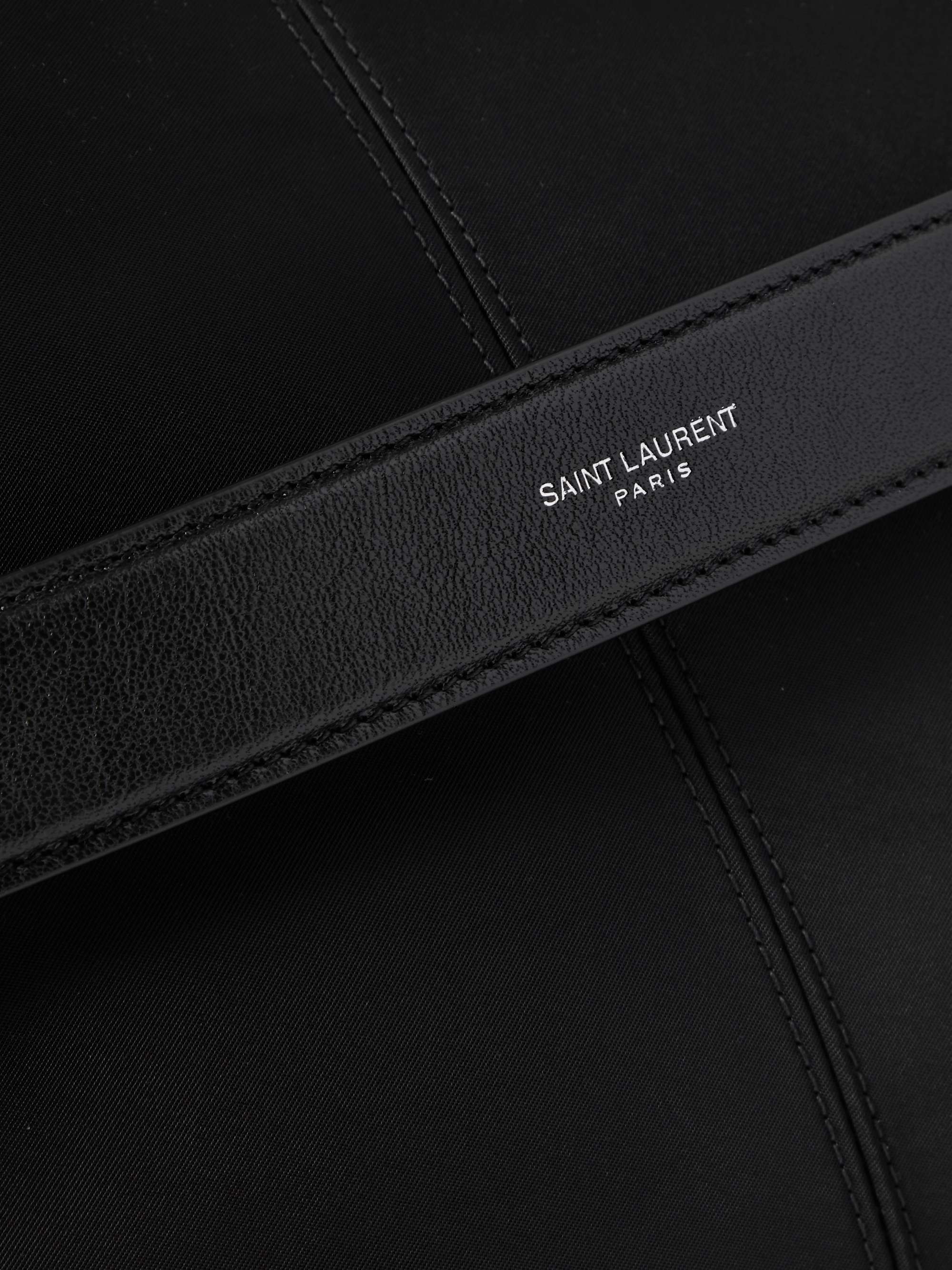 SAINT LAURENT Logo-Print Leather-Trimmed ECONYL Holdall