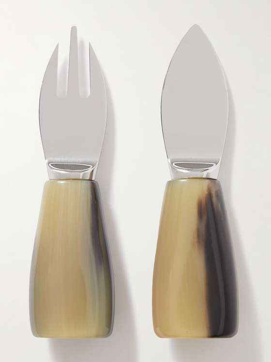 mrporter.com | Horn and Stainless Steel Set of Two Cheese Knives