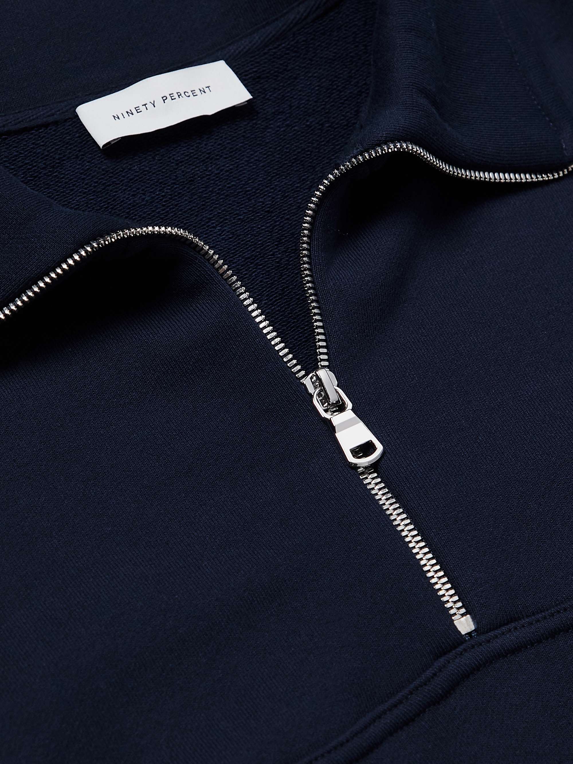 NINETY PERCENT Organic Cotton-Jersey Half-Zip Sweatshirt