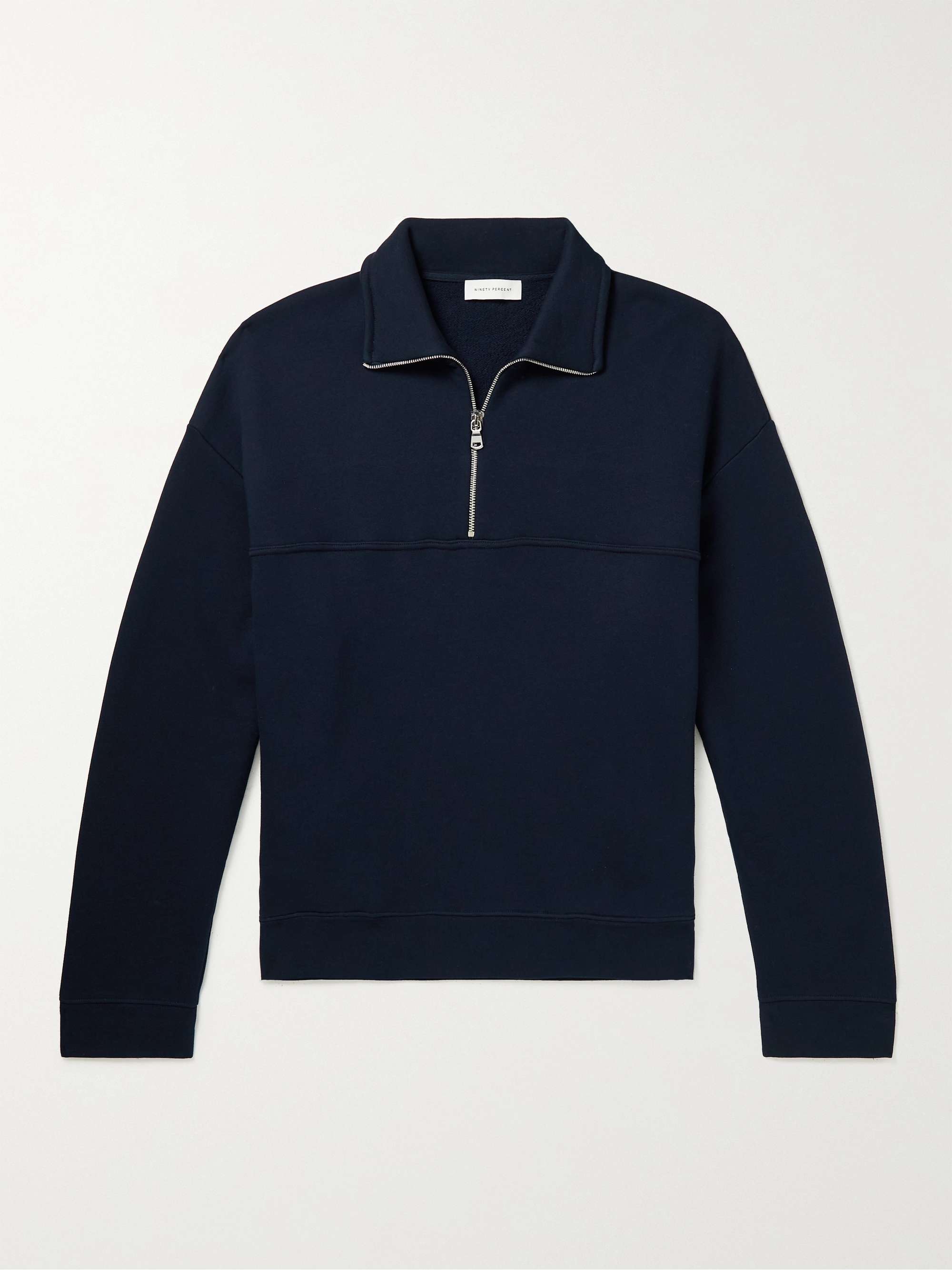 NINETY PERCENT Organic Cotton-Jersey Half-Zip Sweatshirt