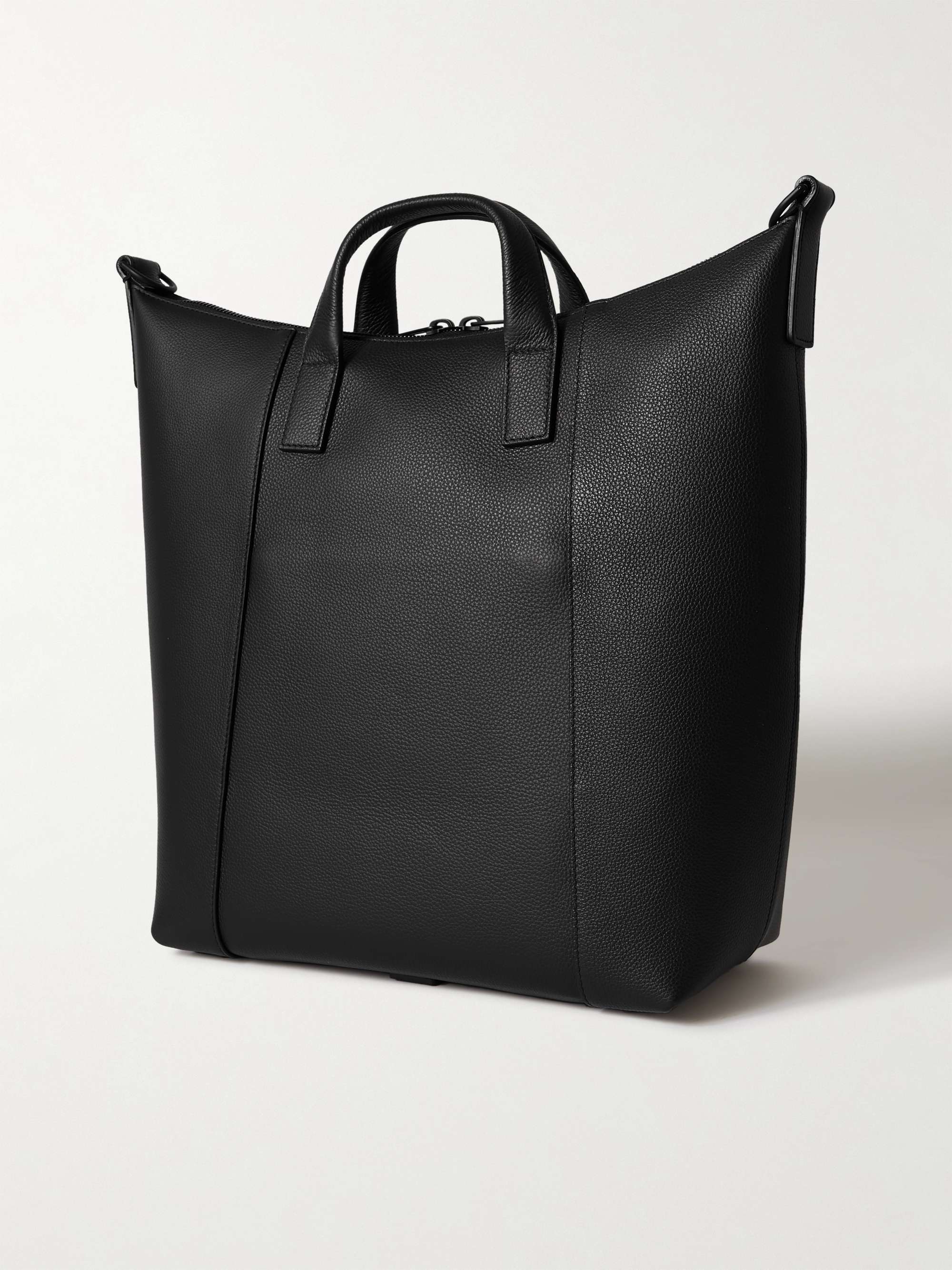 BALENCIAGA Hourglass Medium Logo-Embellished Full-Grain Leather Tote Bag