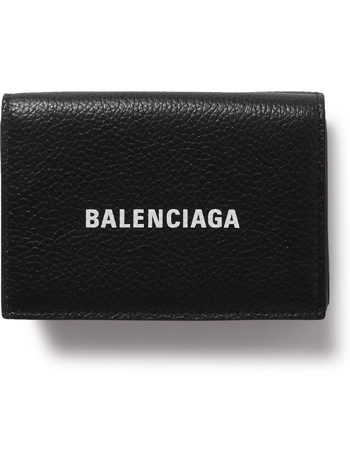 Balenciaga - Logo-Print Full-Grain Leather Trifold Wallet - Men 
