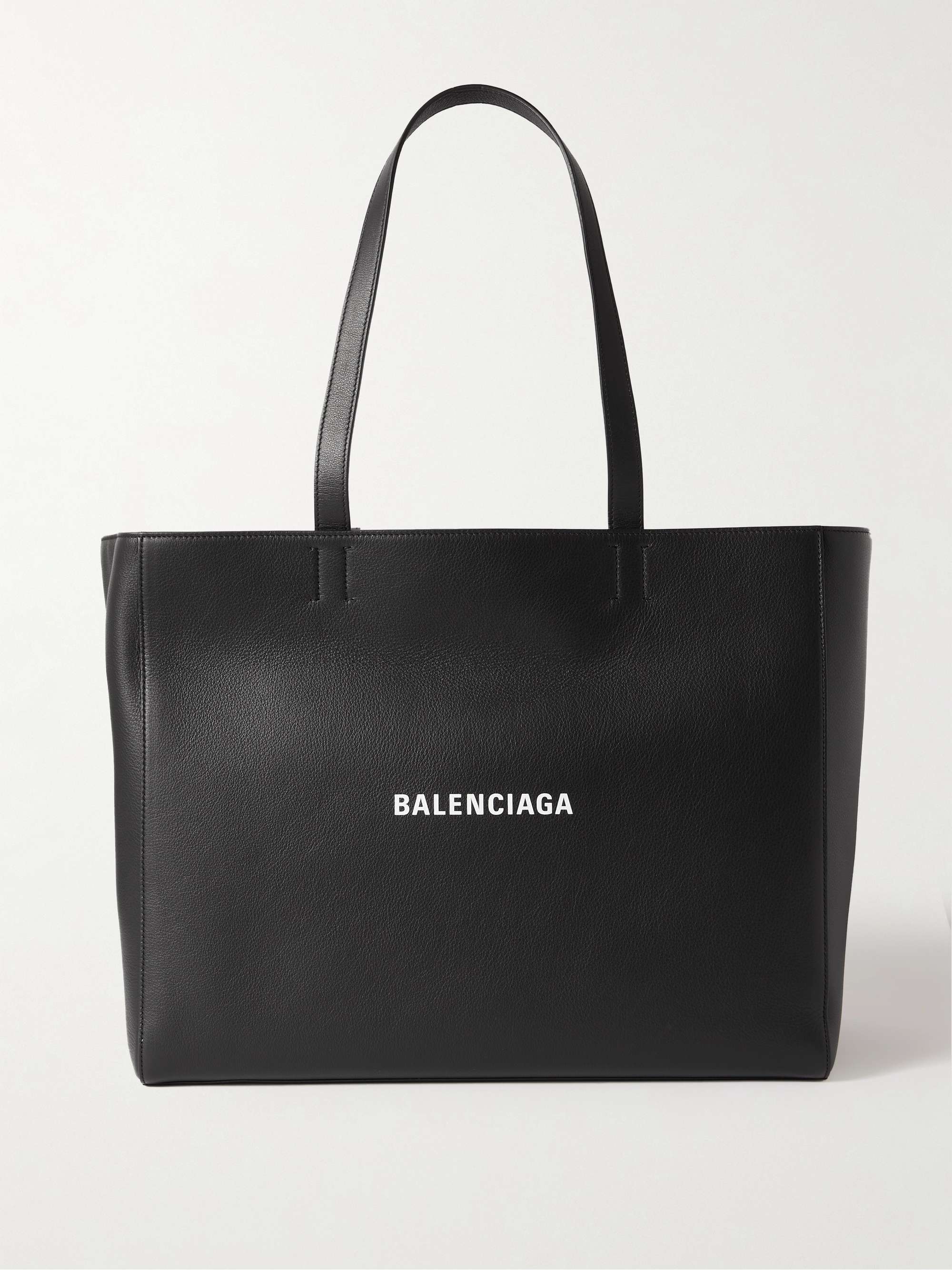 BALENCIAGA Logo-Print Leather Tote Bag