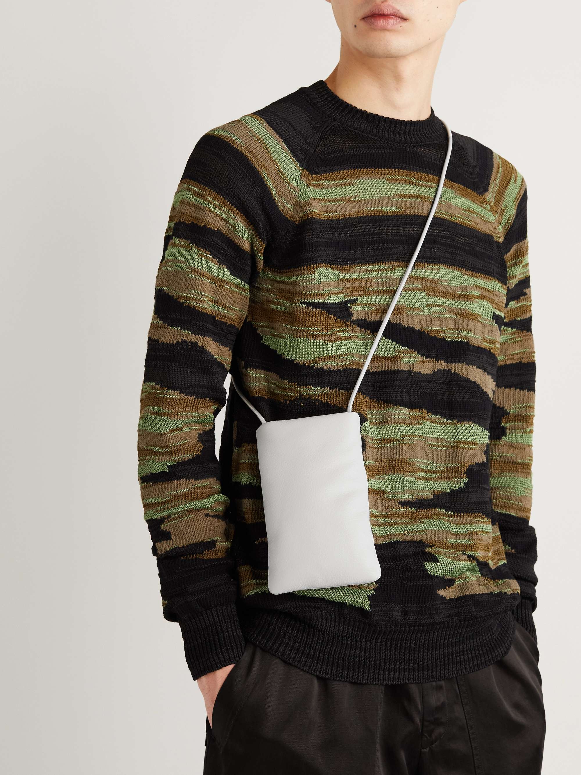 DRIES VAN NOTEN Padded Full-Grain Leather Pouch