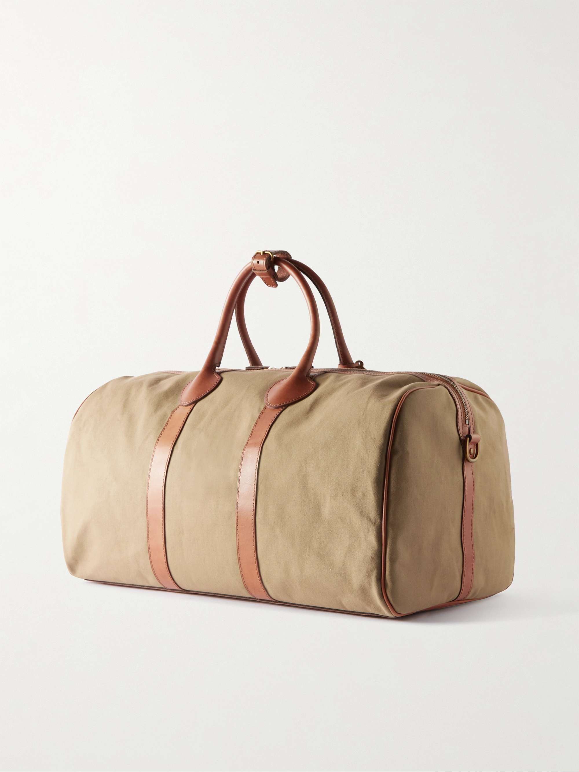 POLO RALPH LAUREN Leather-Trimmed Canvas Weekend Bag