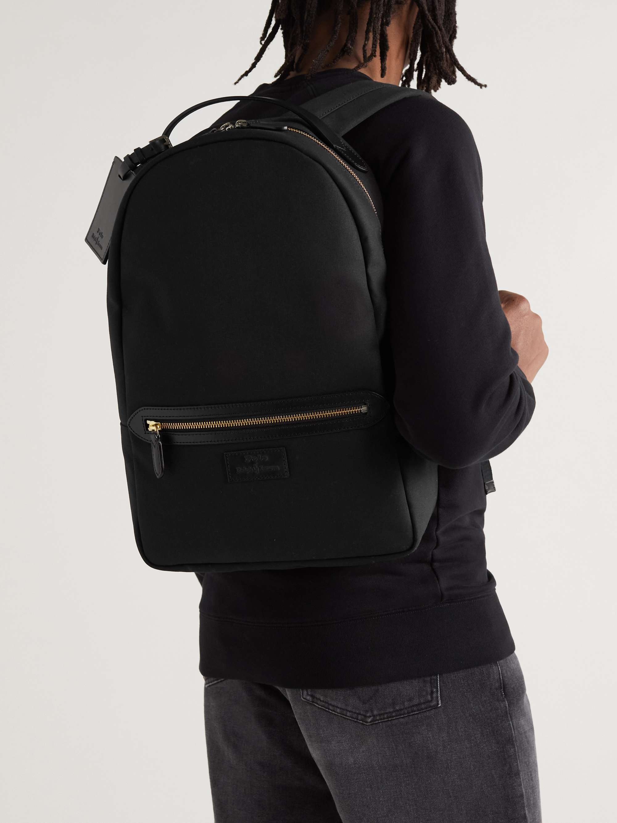 POLO RALPH LAUREN Leather-Trimmed Canvas Backpack