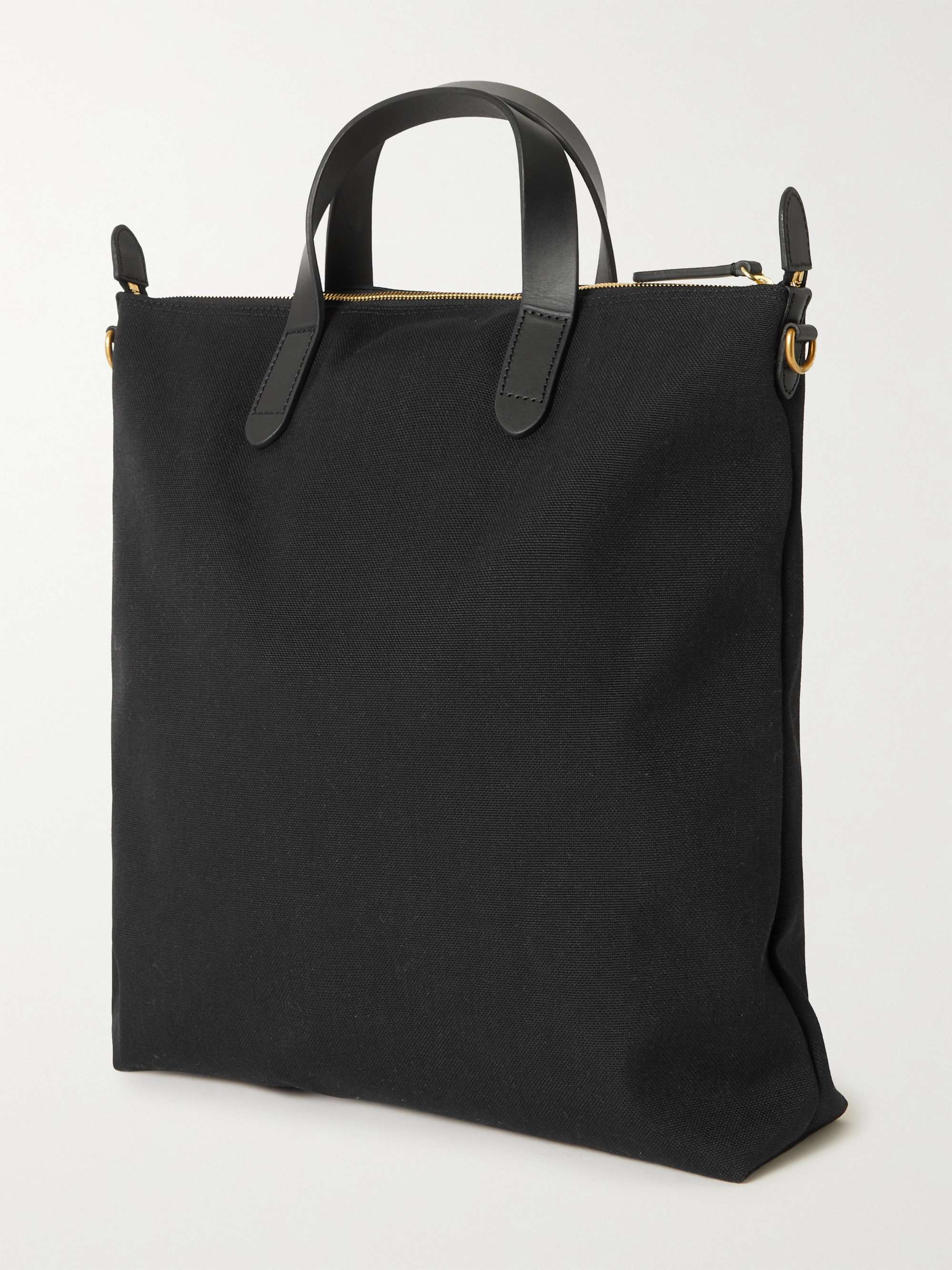 MISMO Leather-Trimmed Canvas Tote Bag