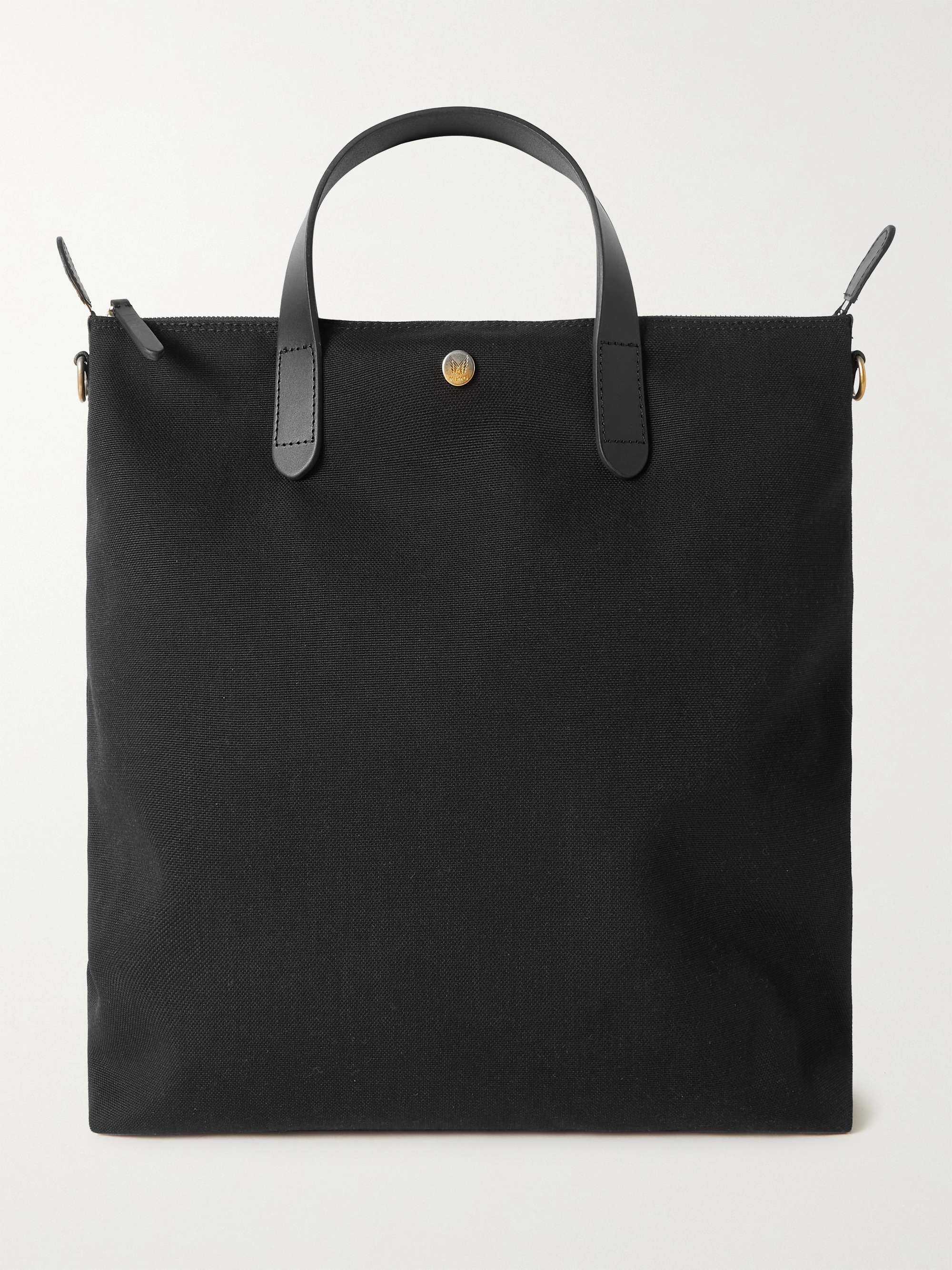 MISMO Leather-Trimmed Canvas Tote Bag