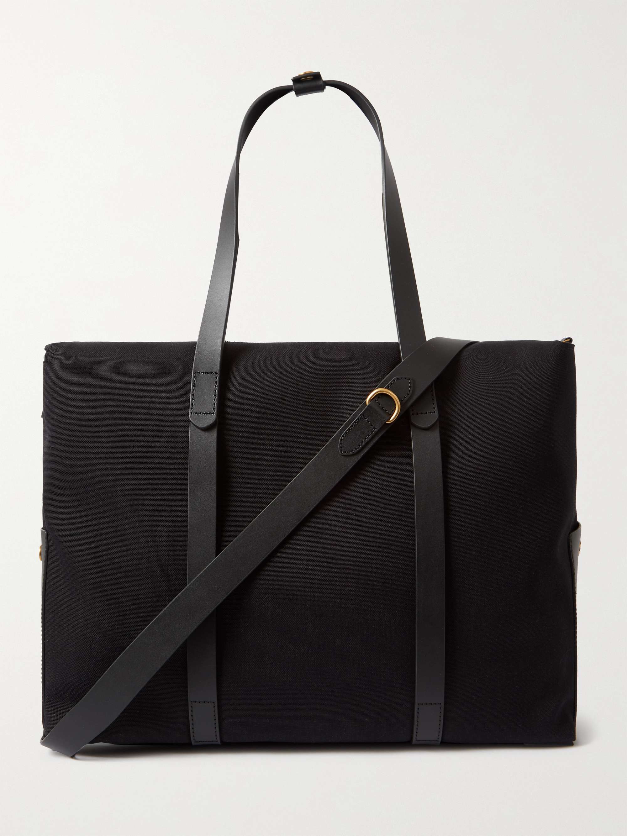 MISMO Leather-Trimmed Canvas Weekend Bag