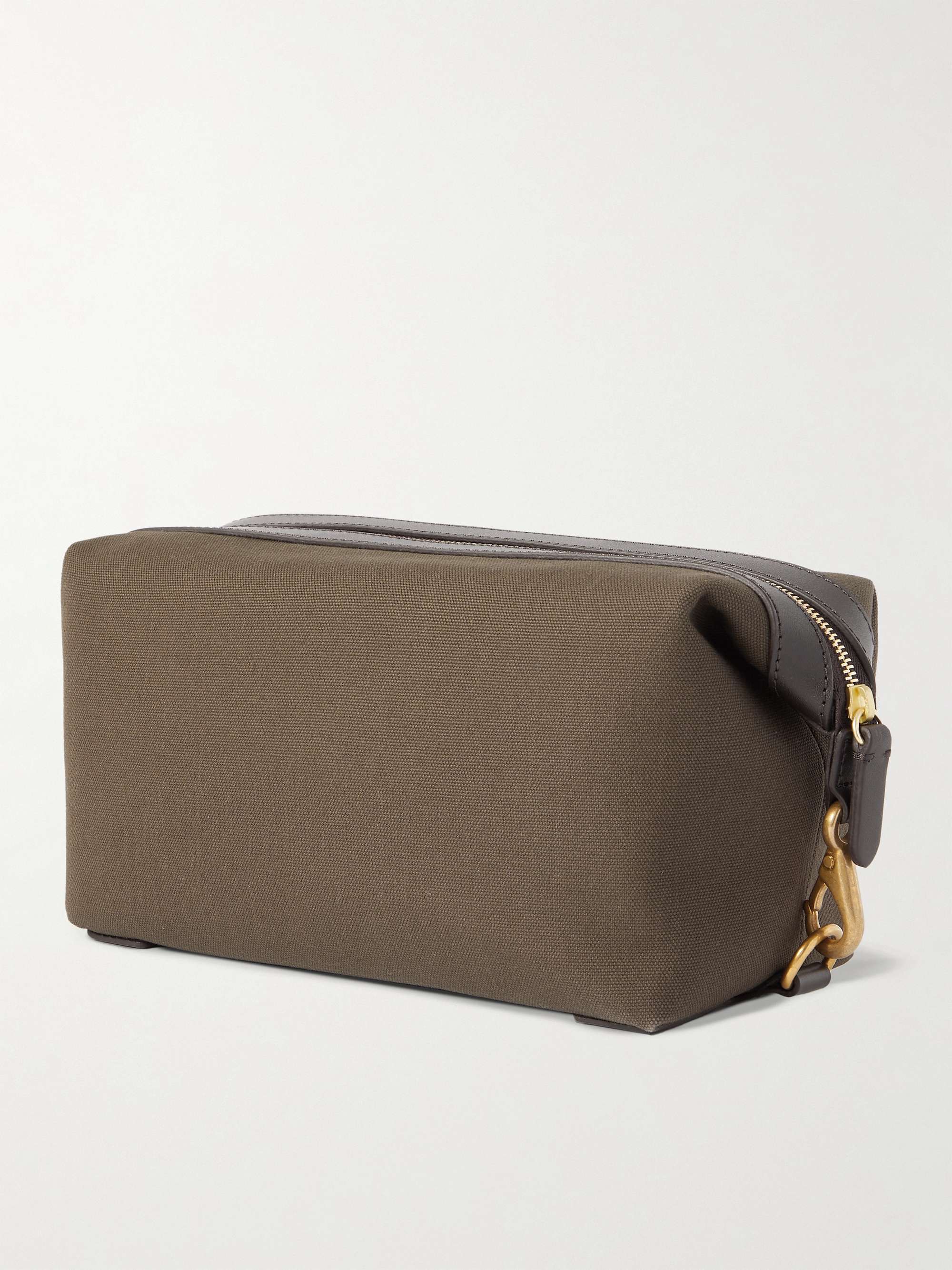 MISMO Leather-Trimmed Canvas Wash Bag