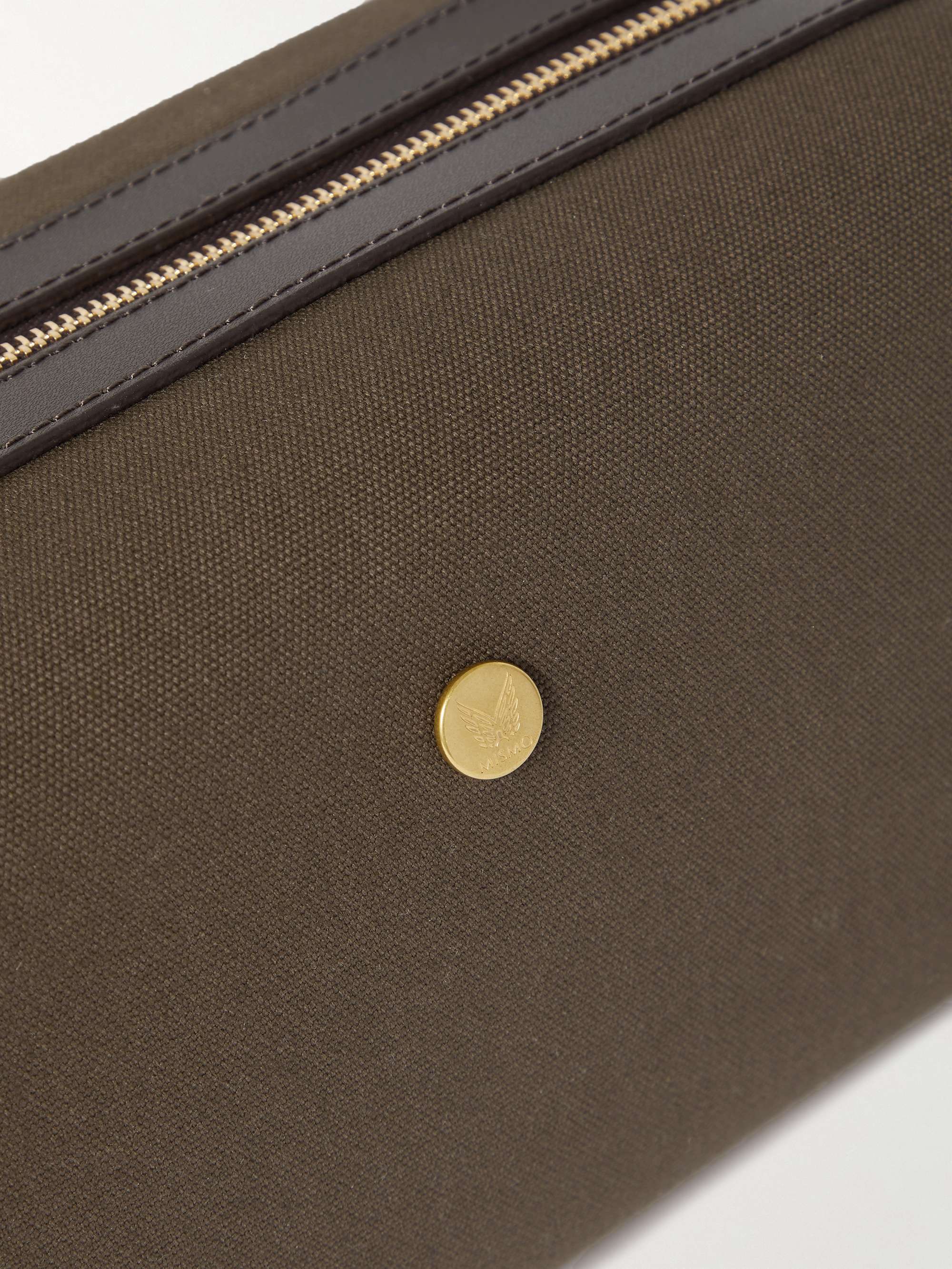 MISMO Leather-Trimmed Canvas Wash Bag
