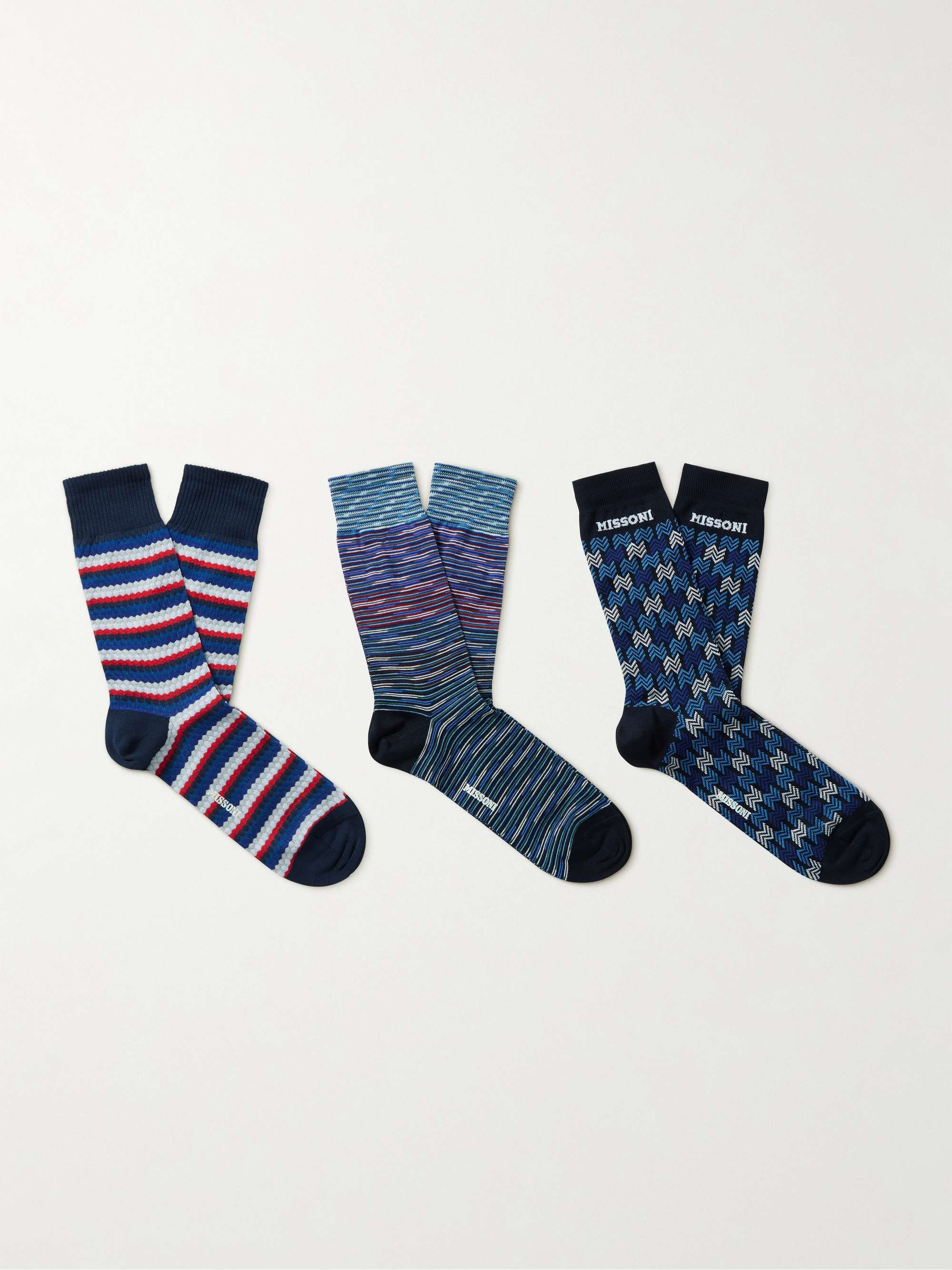 MISSONI Three-Pack Cotton-Blend Socks