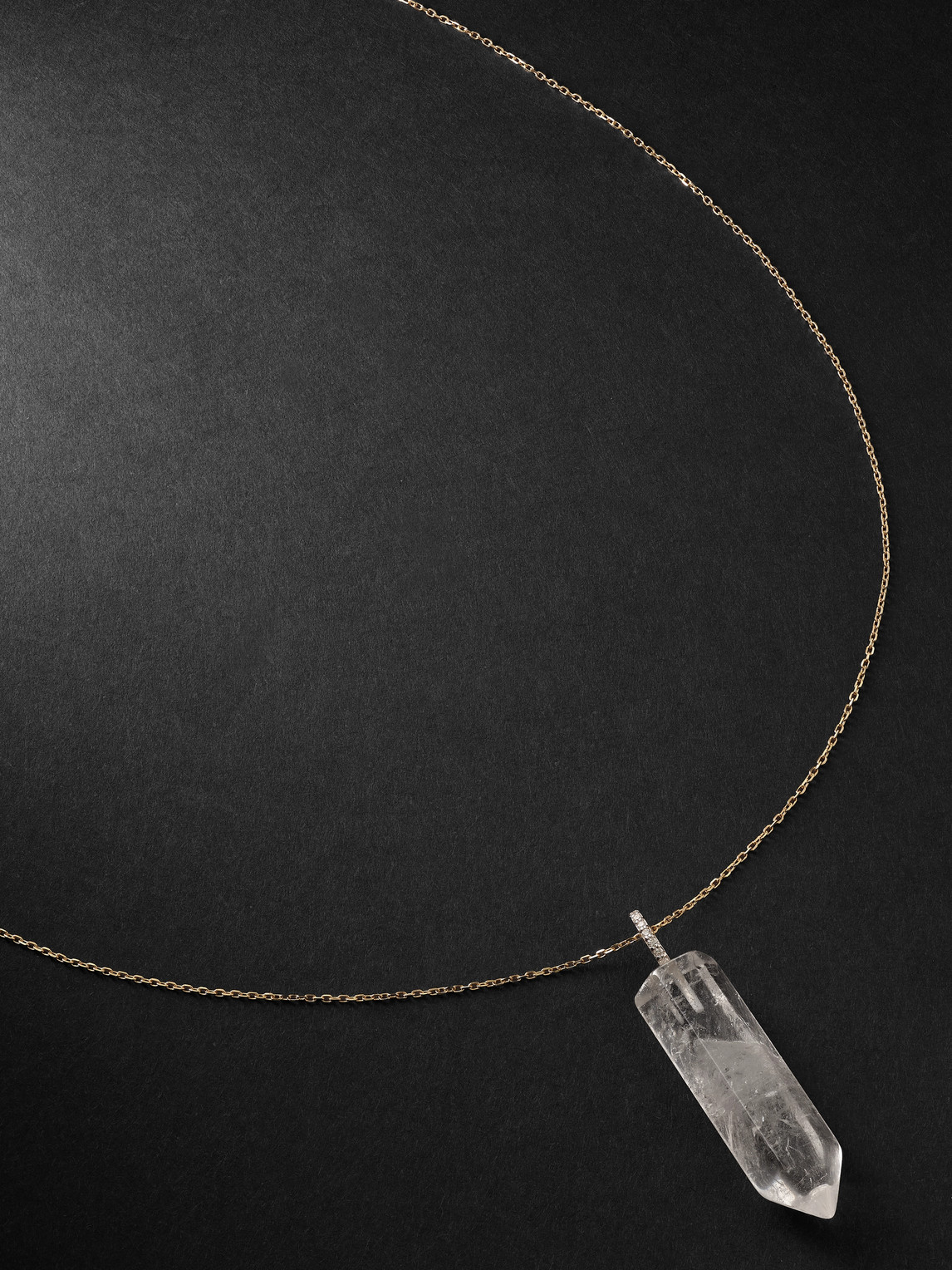 Mateo Gold, Quartz And Diamond Pendant Necklace