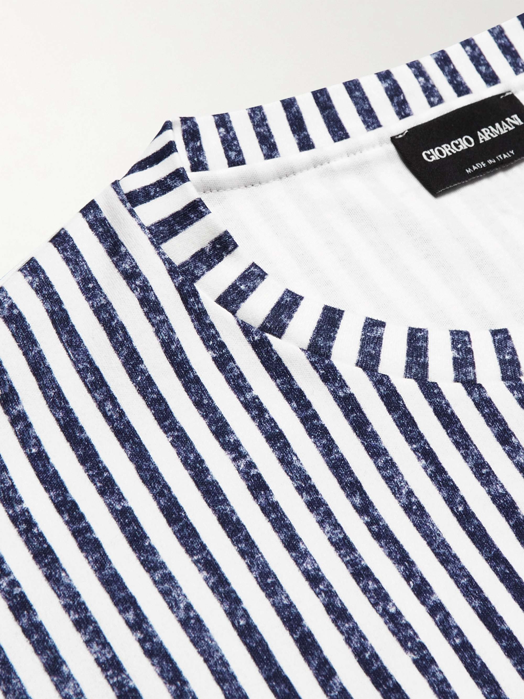 GIORGIO ARMANI Striped Cotton-Jersey T-Shirt
