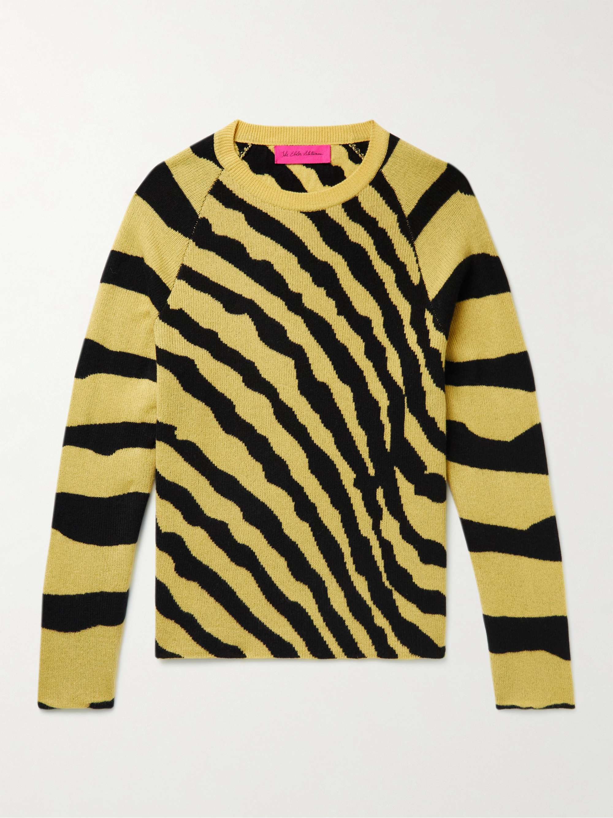 THE ELDER STATESMAN Tiger Jacquard-Knit Cashmere Sweater