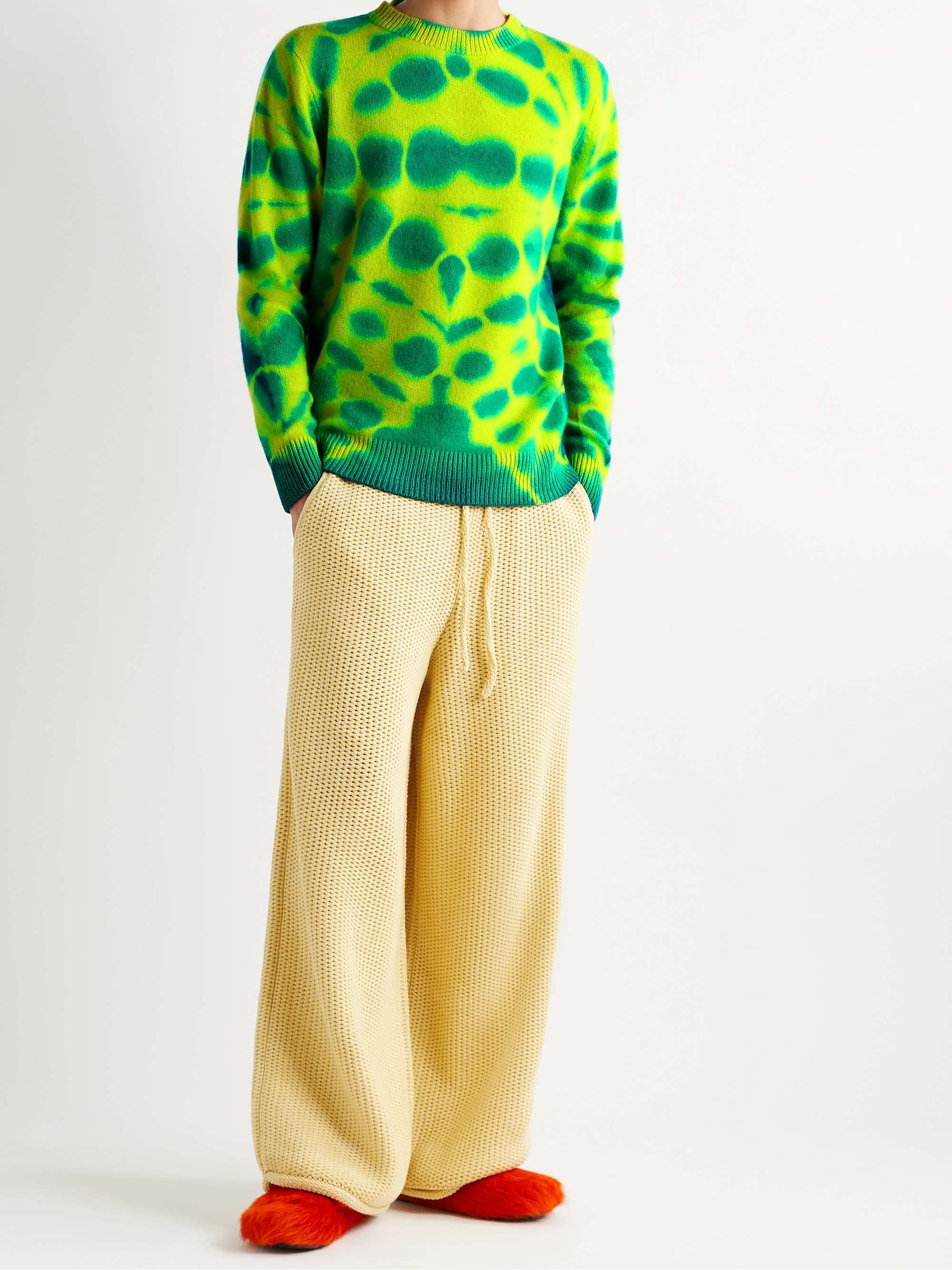 THE ELDER STATESMAN Web Flare Tie-Dyed Cashmere Sweater