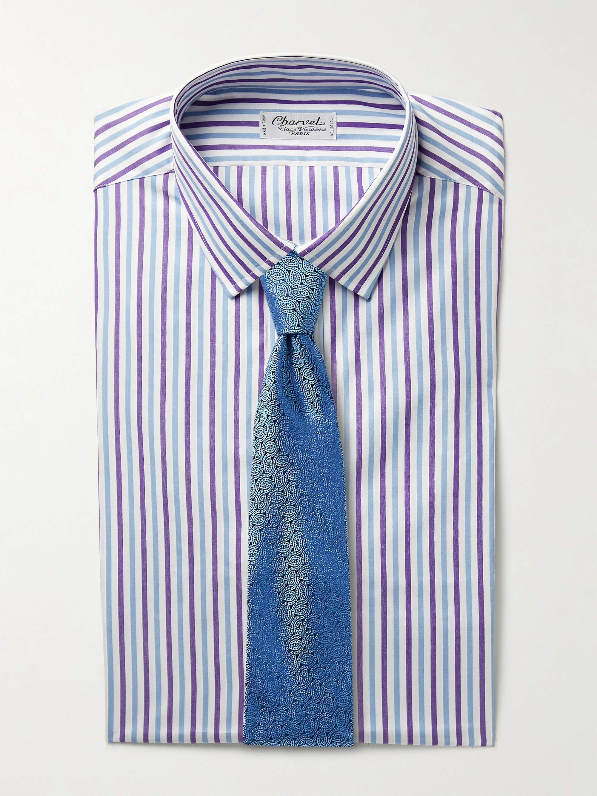 CHARVET Striped Cotton-Poplin Shirt