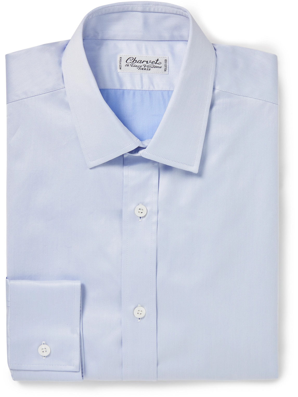 Charvet Cotton-satin Shirt In Blue
