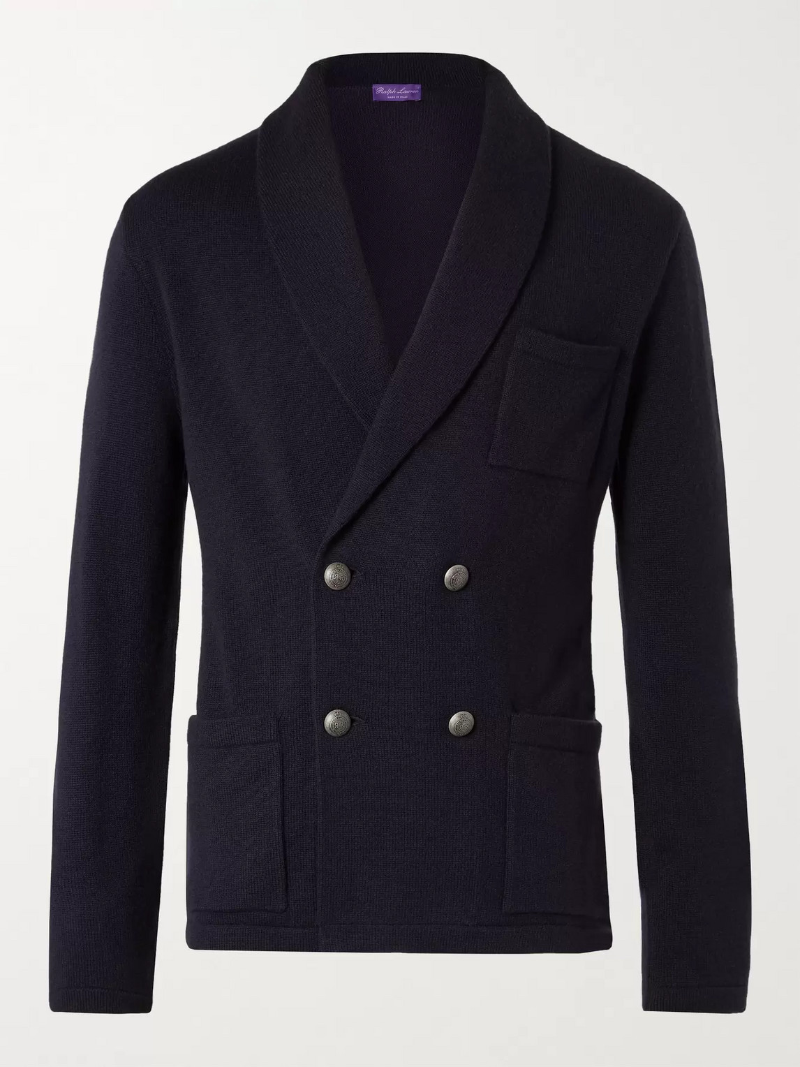 RALPH LAUREN SHAWL-COLLAR DOUBLE-BREASTED CASHMERE CARDIGAN