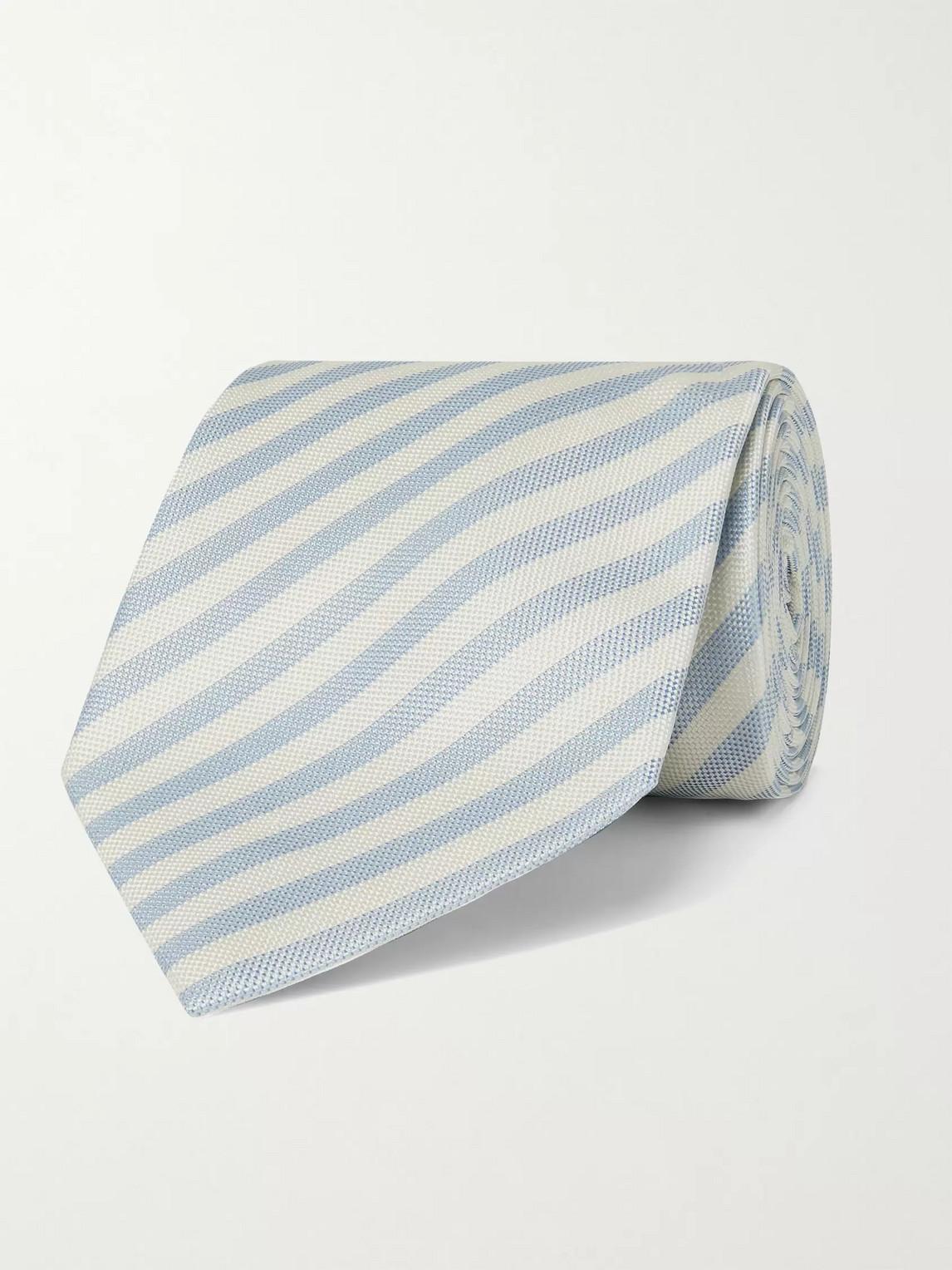 Paul Smith 8cm Striped Silk Tie In Blue