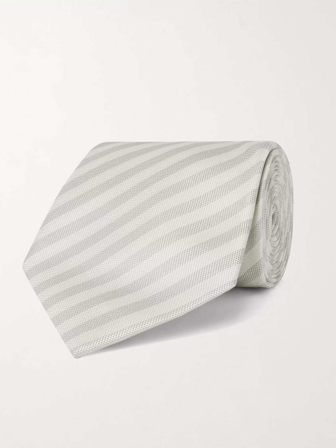 Paul Smith 8cm Striped Silk Tie In Gray