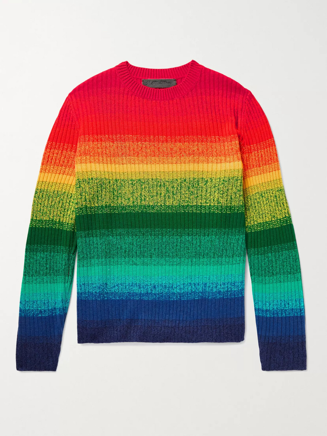 The Elder Statesman Morph Multicolor Stripe Cashmere Pullover Sweater ...