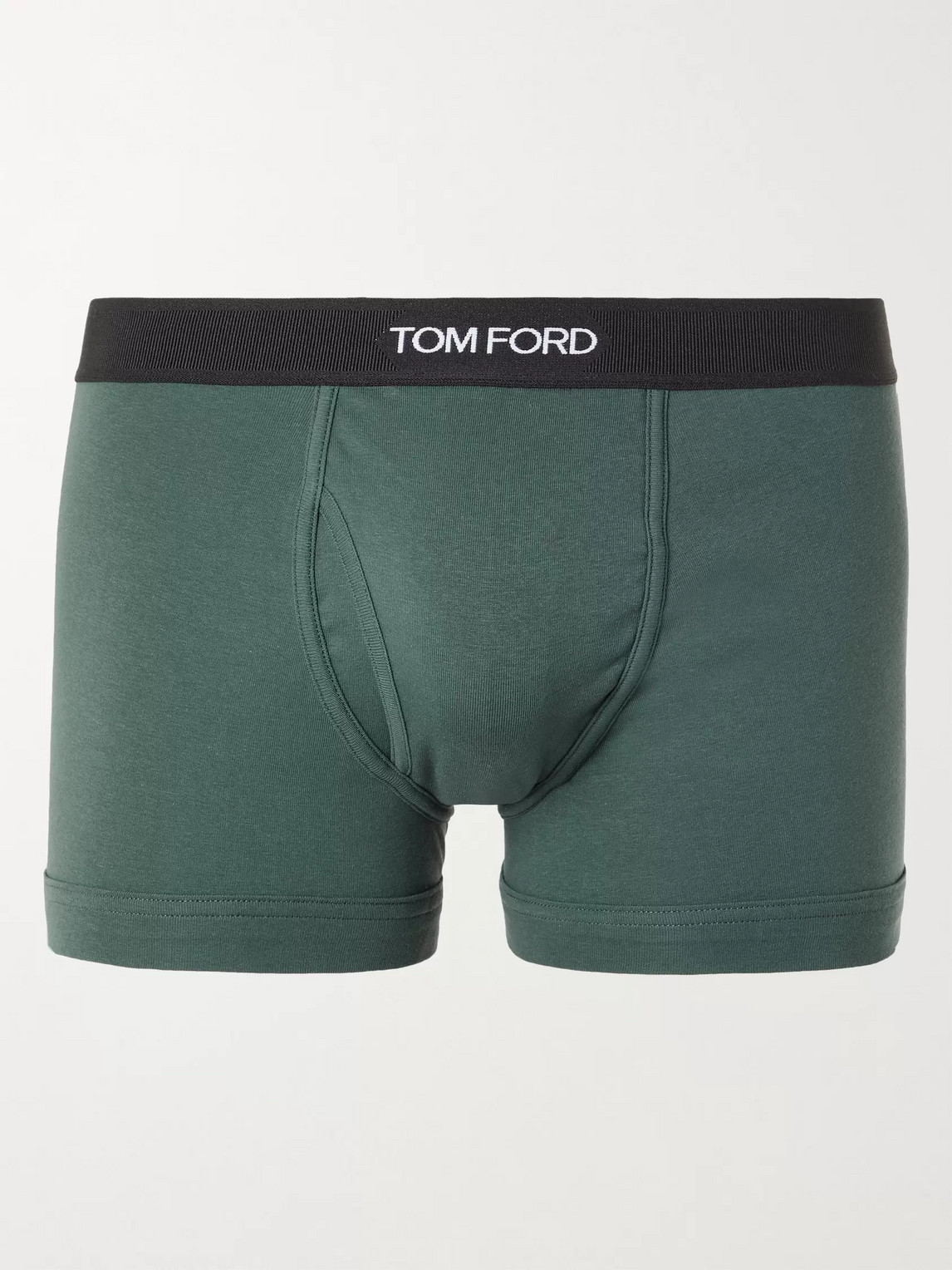 Tom Ford Stretch-cotton Jersey Boxer Briefs In Green