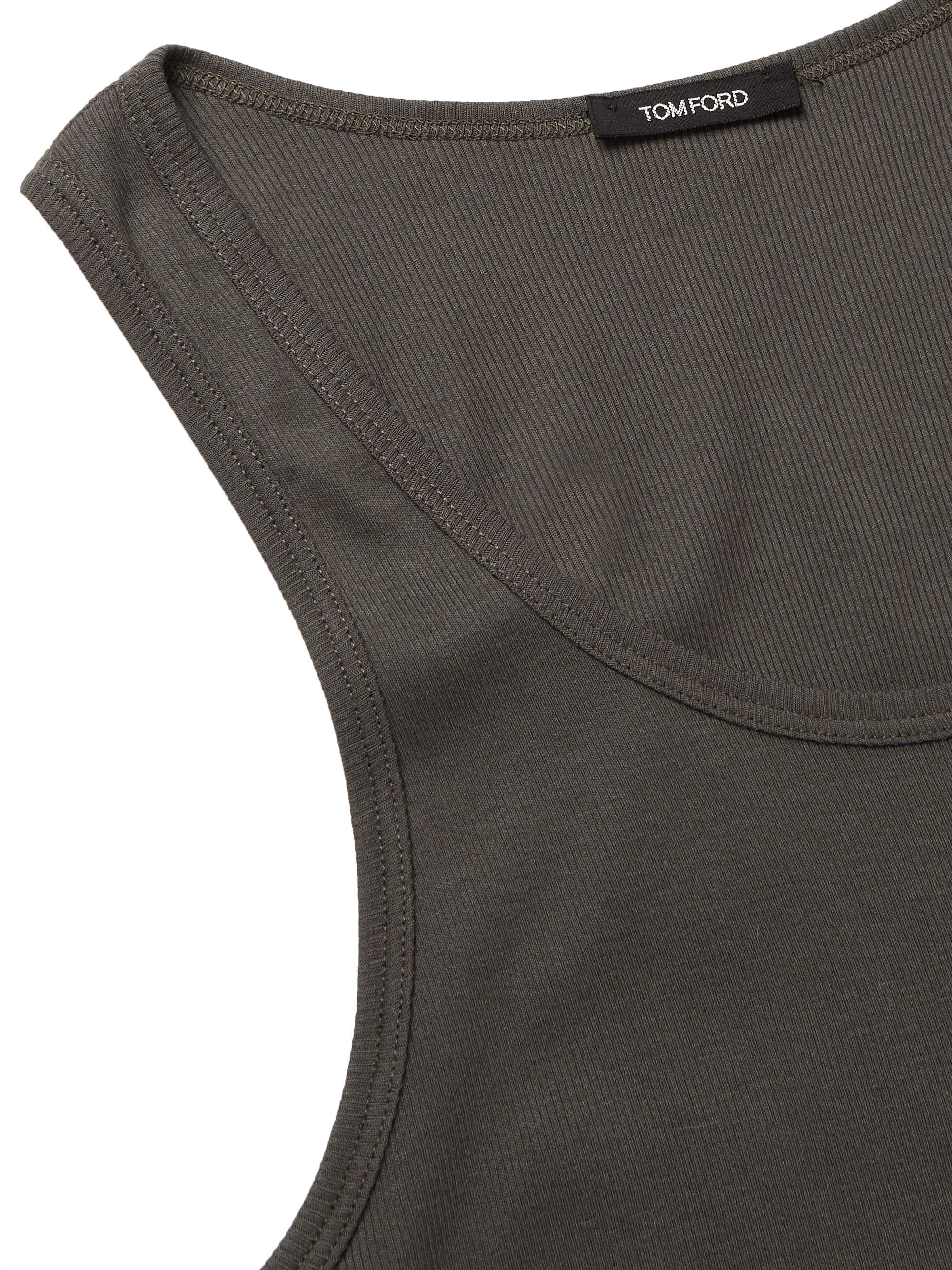 TOM FORD Ribbed Cotton and Modal-Blend Jersey Tank Top