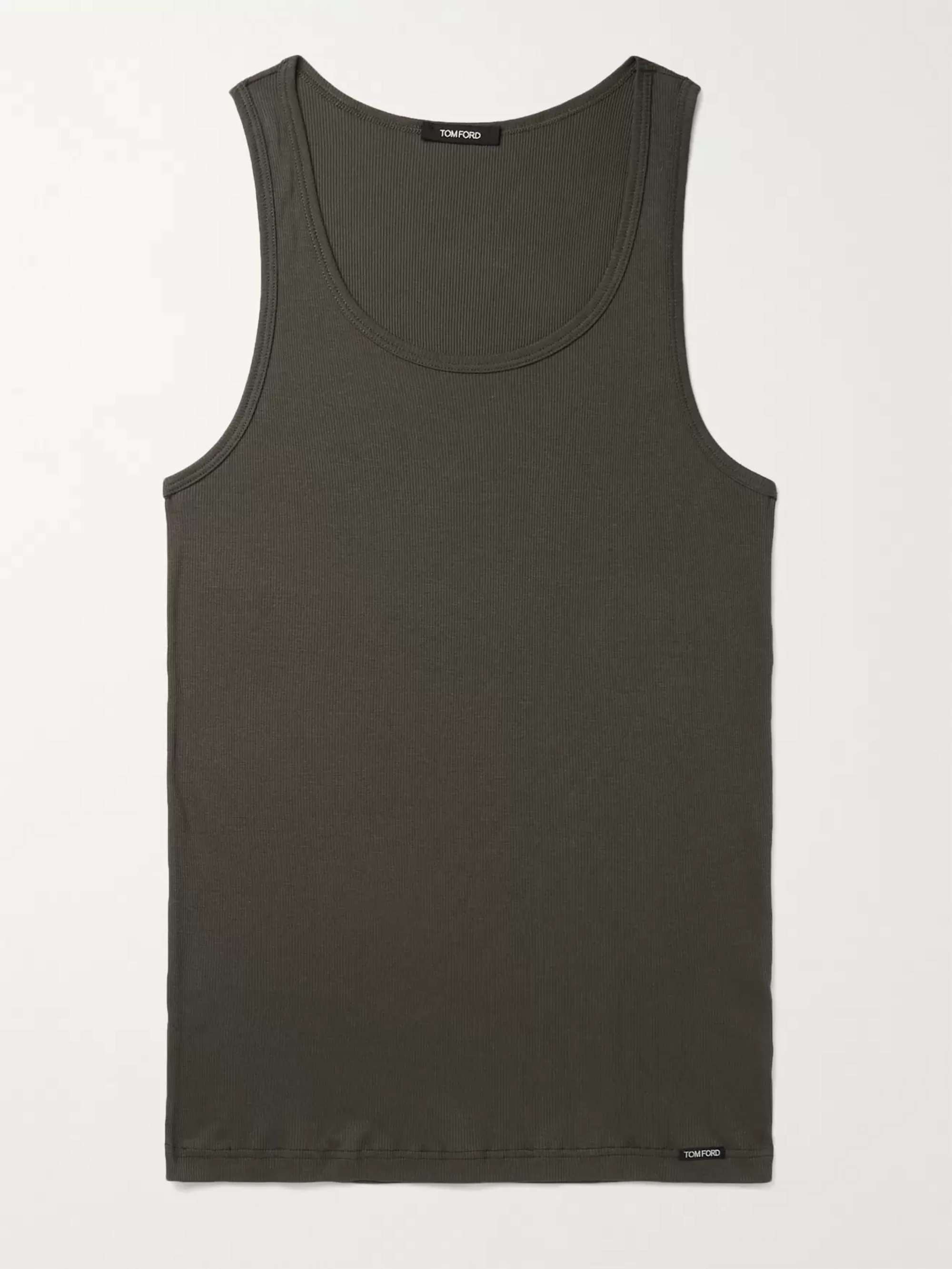 TOM FORD Ribbed Cotton and Modal-Blend Jersey Tank Top