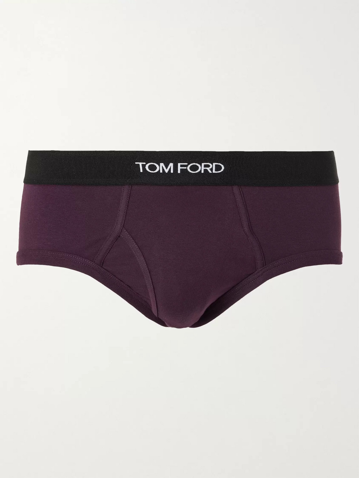 Tom Ford Stretch-cotton Briefs In Purple