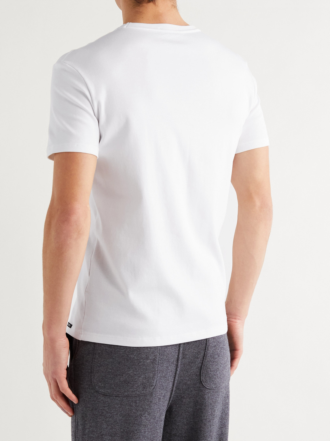 Tom Ford V-neck Short Sleeves T-shirt In White | ModeSens