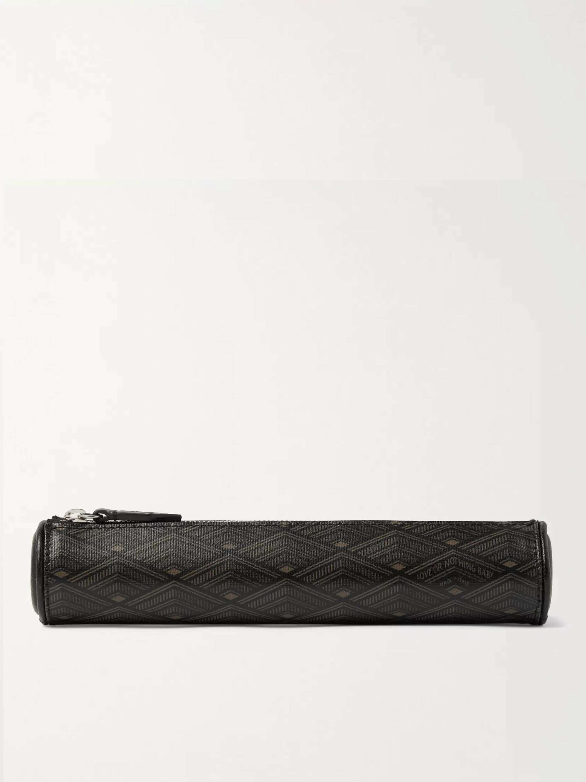 MÉTIER Leather-Trimmed Printed Coated-Canvas Pencil Case
