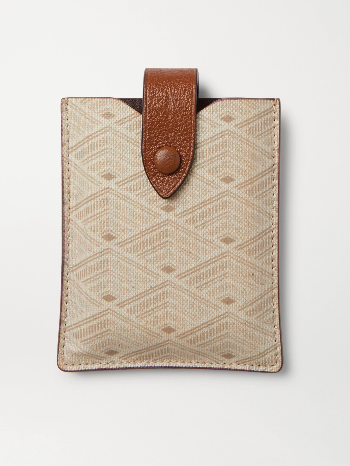 Metier Leather-trimmed Printed Canvas Playing Cards Case In Neutrals